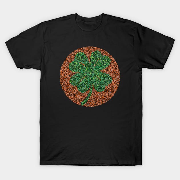 Color Blind Test Shamrock T-Shirt by Roufxis